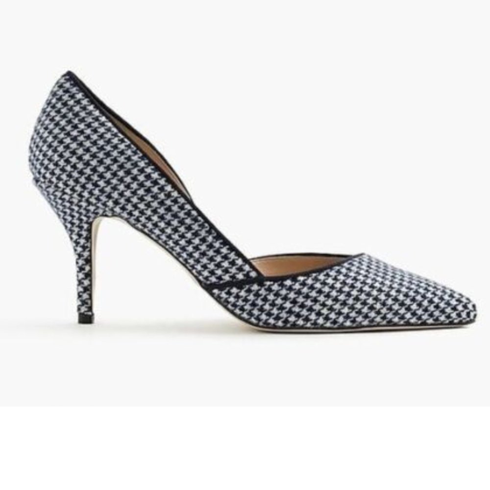 J Crew Collection Colette D'Orsay Pumps Houndstooth Wool Size 7